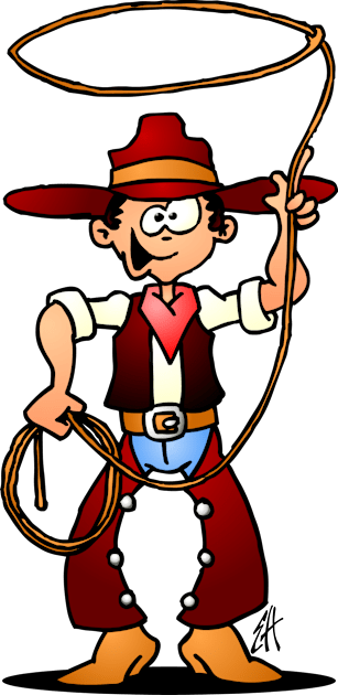 Cowboy with a lasso Kids T-Shirt by Cardvibes