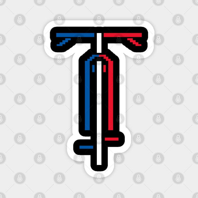 France Flag Biking Pixel Icon Symbol Art Cycling Love Bike Riding Art Magnet by TeeCreations