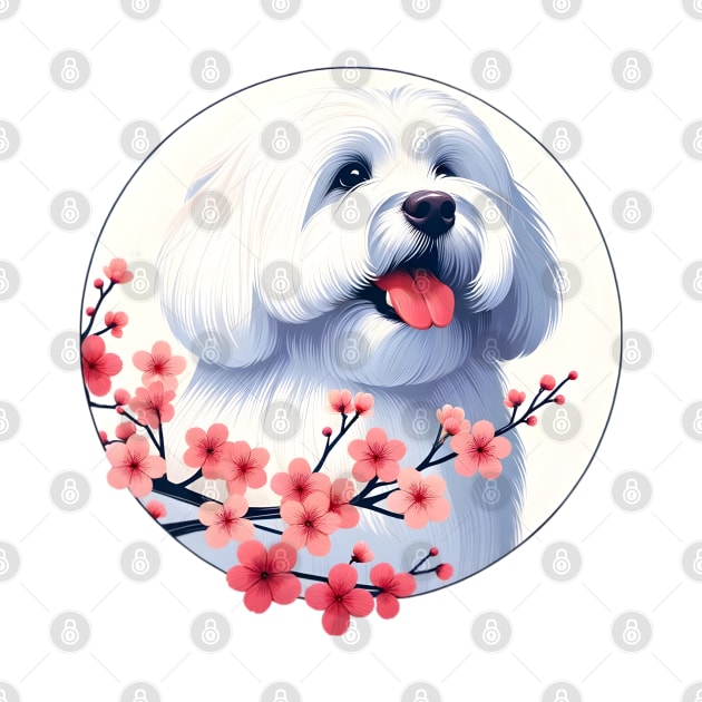 Coton de Tulear Enjoying Spring Cherry Blossoms by ArtRUs