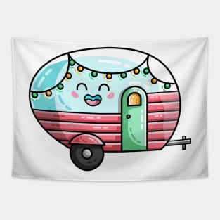 Kawaii Cute Vintage Caravan Tapestry