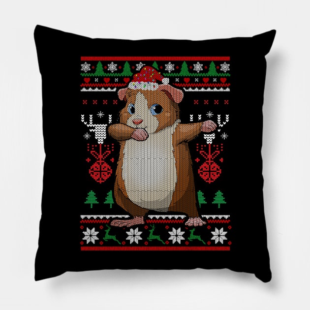 Guinea Pig Dabbing Ugly Christmas Furry Potato Pet Xmas Pillow by Sincu