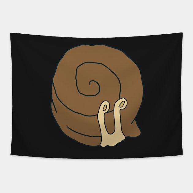 Introverted Brown Hiding Shy Snail Tapestry by ReverieCompany