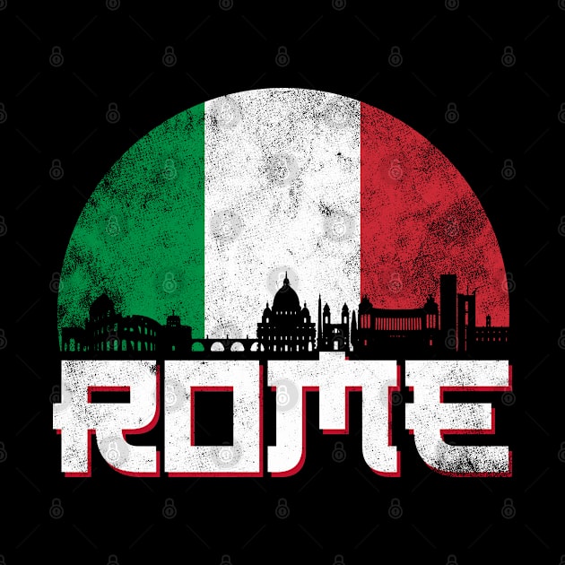 Rome Skyline Italy Flag by Mila46