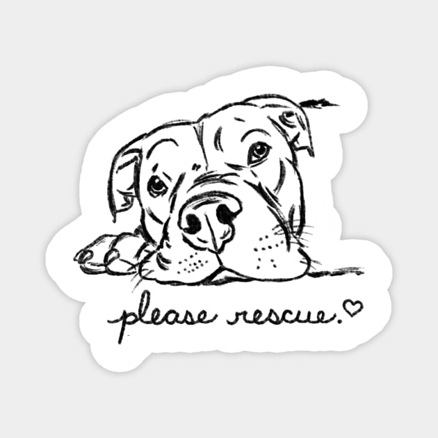 Rescue Dog, Rescue Pit Bull, Pittie Lovers, Adopt Don't Shop Magnet by sockdogs