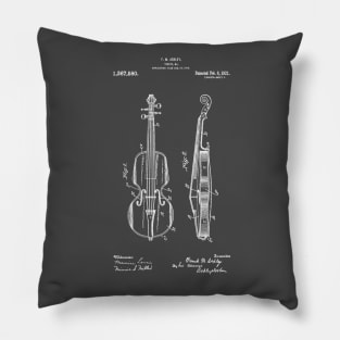 Vertical Violin Patent White Pillow