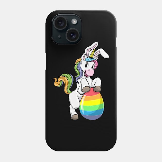 Cute unicorn as a easter bunny with a easter egg Phone Case by Markus Schnabel