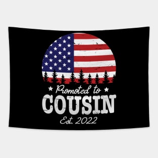 US Flag American Promoted To Cousin Est 2022 Sister Brother Tapestry