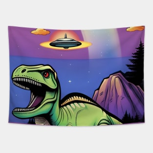 UFO Tyrannosaurus Tapestry