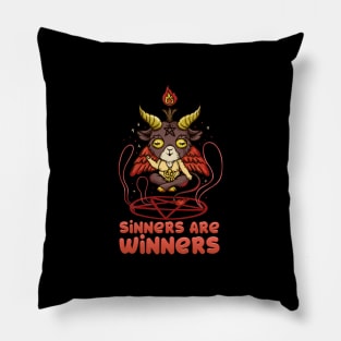 Sinners are Winners - Kawaii Baphomet T-Shirt Pillow