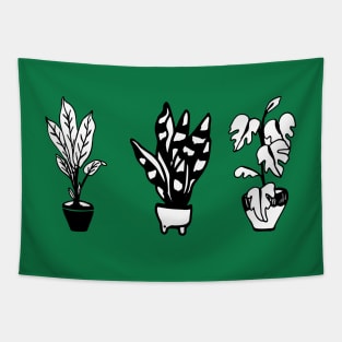 Plant Lady Collection Black and White Tapestry