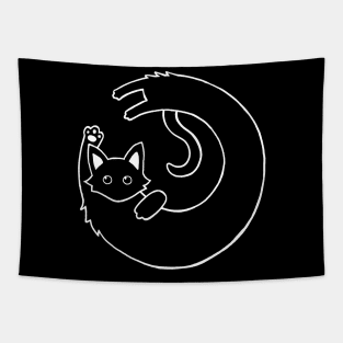 Long Cat Logo - White Tapestry