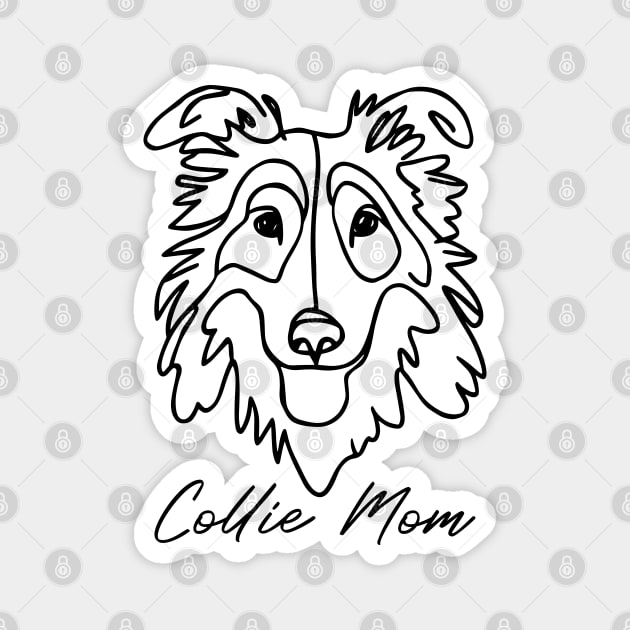 Collie Mom Line Art Magnet by y2klementine