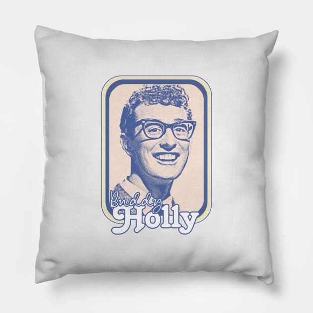 Buddy Holly - Retro Nostalgia Graphic Design Pillow by DankFutura