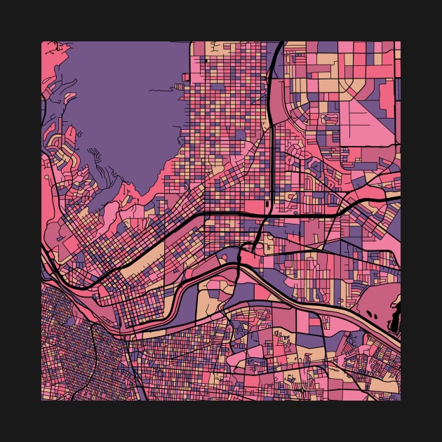 El Paso Map Pattern in Purple & Pink by PatternMaps