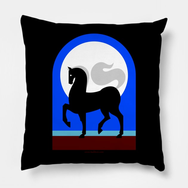 Moon horse Pillow by tuditees