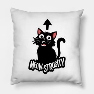 Meow-strosity Frightened Cat Arrow Pillow