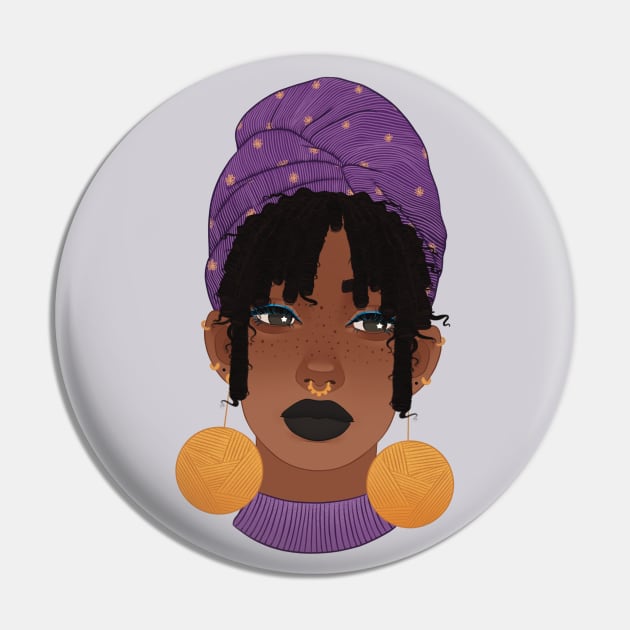 Afro girl with curls Pin by amys_warehouse 