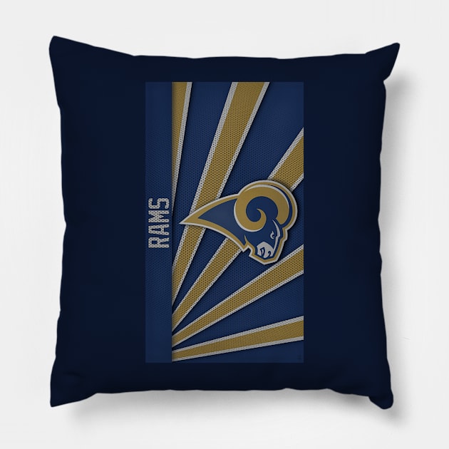 Retro LA Rams [Vintage Distressed] Pillow by Science Busters Podcast