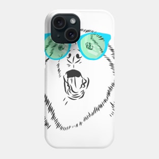 happy surprising husky dog with rainbow glasses Phone Case