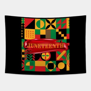 Juneteenth Celebration Tee With African Print Pattern Tapestry