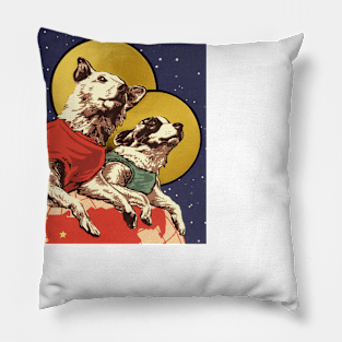 Vintage Dogs in Space Pillow