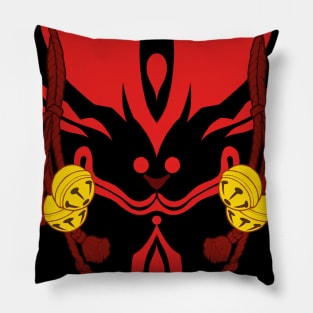 Kitsune Mask - V2 BLACK Pillow