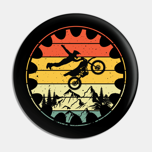 Vintage Mountain Biking Funny Retro Gear MTB Bicycle Rider Pin by Sowrav