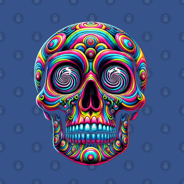 trippy rave skull by Ekim Ts