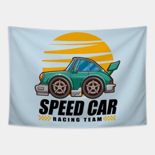 Mini Speed Car Racing Team Tapestry