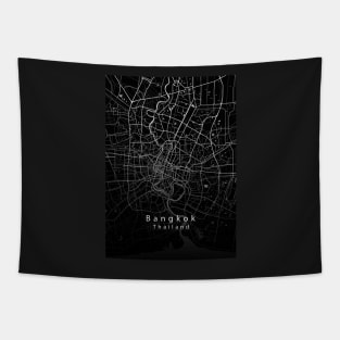 Bangkok Thailand City Map dark Tapestry