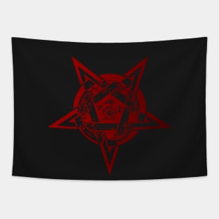 Red Wiccan Pentacle, Pentagram Tapestry