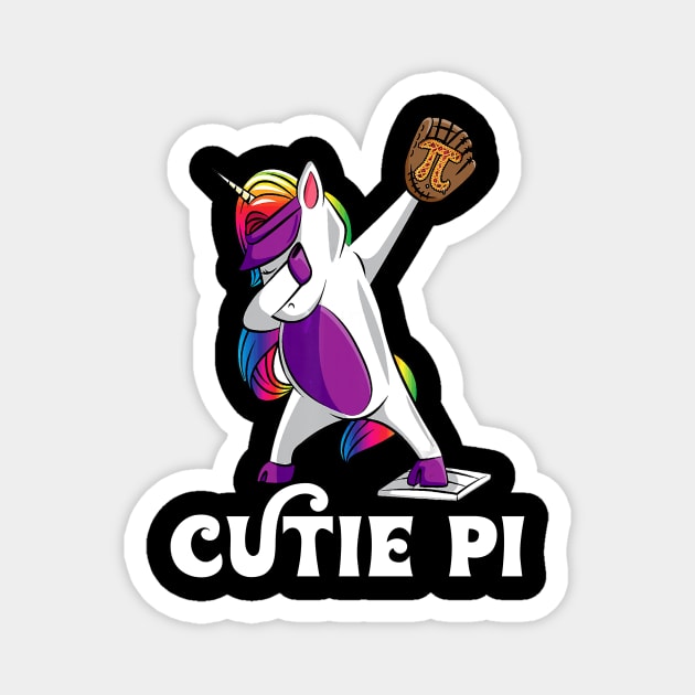 Funny pi day baseball unicorn Magnet by Banned Books Club