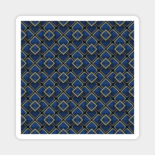 Mosaic Tile Navy Blue and Copper Magnet