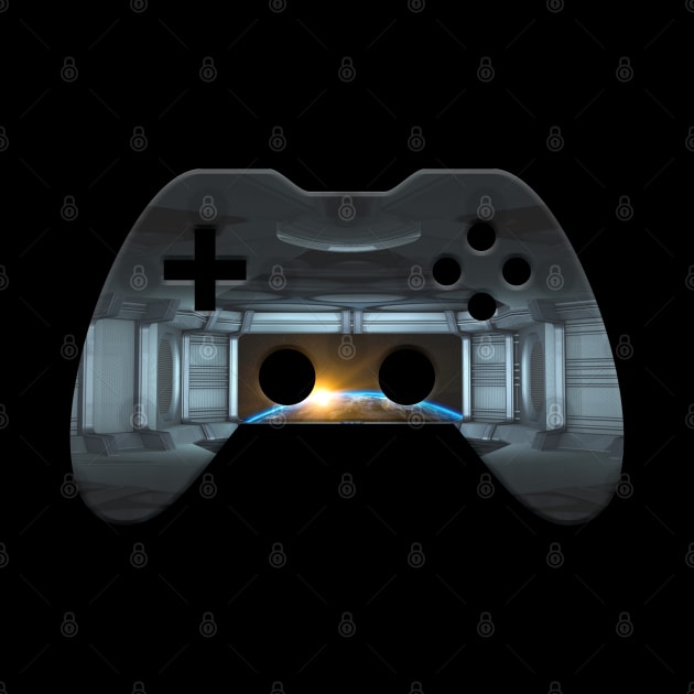 Futuristic Starship - Gaming Gamer Abstract - Gamepad Controller - Video Game Lover - Graphic Background by MaystarUniverse