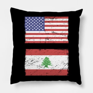 American & Lebanese Flag | Lebanon Graphic Pillow