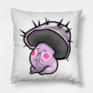 Pink blushing fluffy mushroom Pillow