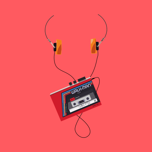 eighties Walkman with headphones by BOEC Gear