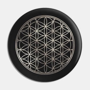 Flower of Life, Faux Silver Foil Pin