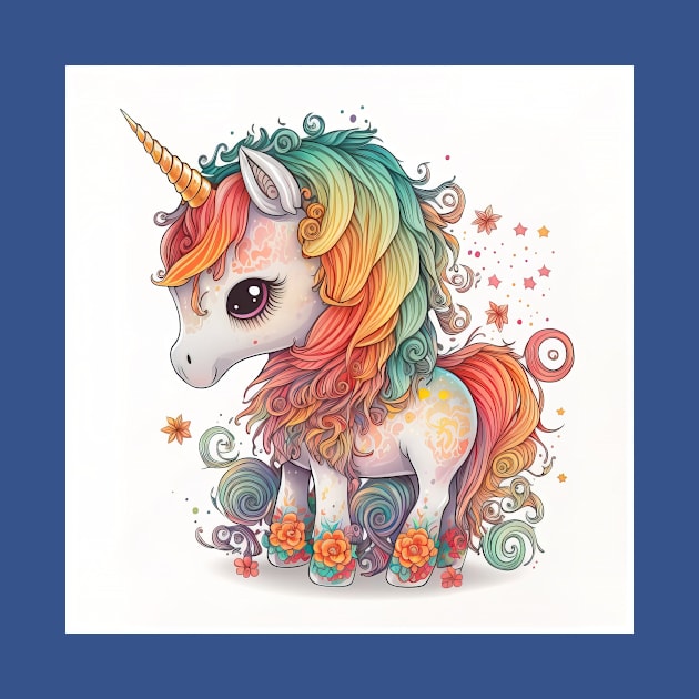 Colourful Baby Unicorn Design by Miss Santa's Store