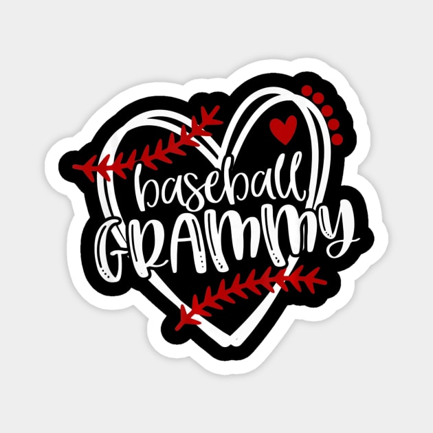 Baseball Heart GRAMMY Shirt Grandma Magnet by Vigo