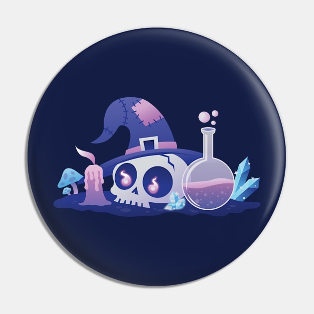 Skull and Potion Pin by Kappacino Creations