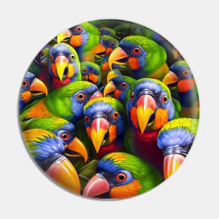 Bird Lady Gouldian Finch Wild Nature Funny Happy Humor Photo Selfie Pin