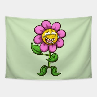 Laughing Cartoon Flower Tapestry