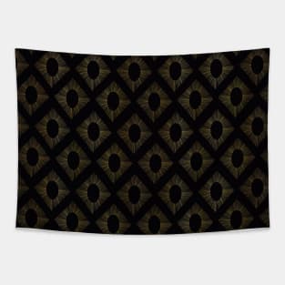 Golden Art Deco Rhombus Pattern Tapestry