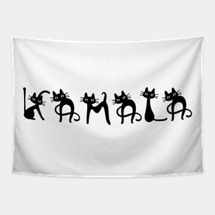 Kamala-Harris-Cat-Lettering-Positive Tapestry