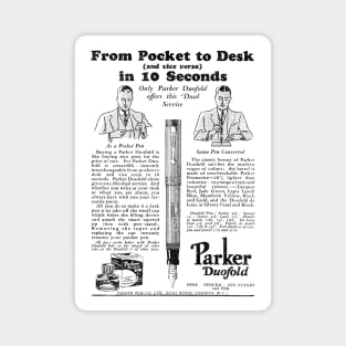 Parker Pen Co. - Parker Duofold Fountain Pen - 1931 Vintage Advert Magnet