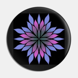 Lilac  and pink  floral symmetrical pattern with black background Pin