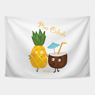 Pineapple and coconut Pina colada Tapestry