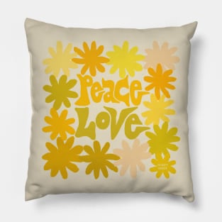Peace Love Cheer watercolor art by Surfy Birdy Pillow