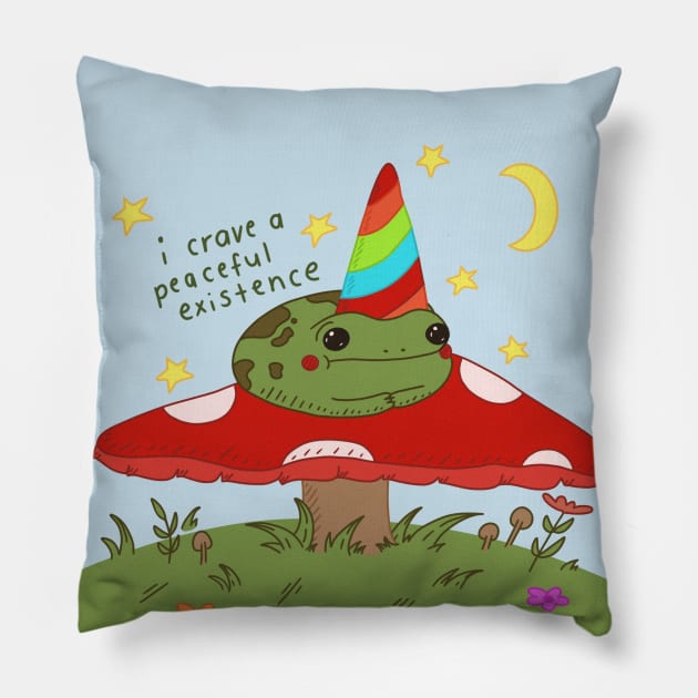 I Crave A Peaceful Existence Pillow by eraserheadarts